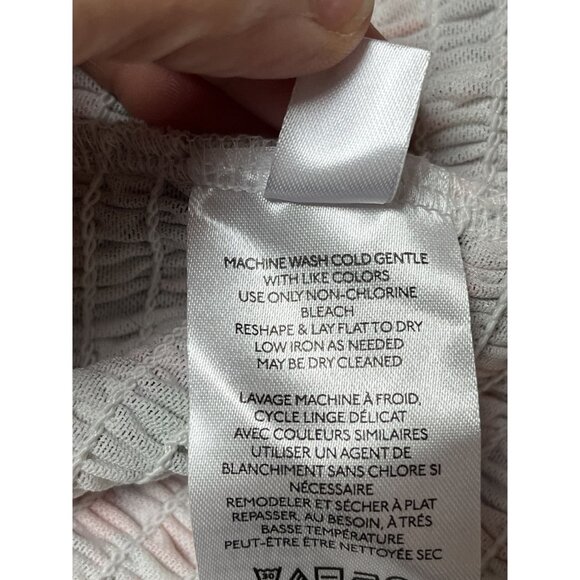 By Anthropologie Aurelia Floral Smocked Mesh Net Top Small Puff Sleeve - Picture 10 of 12